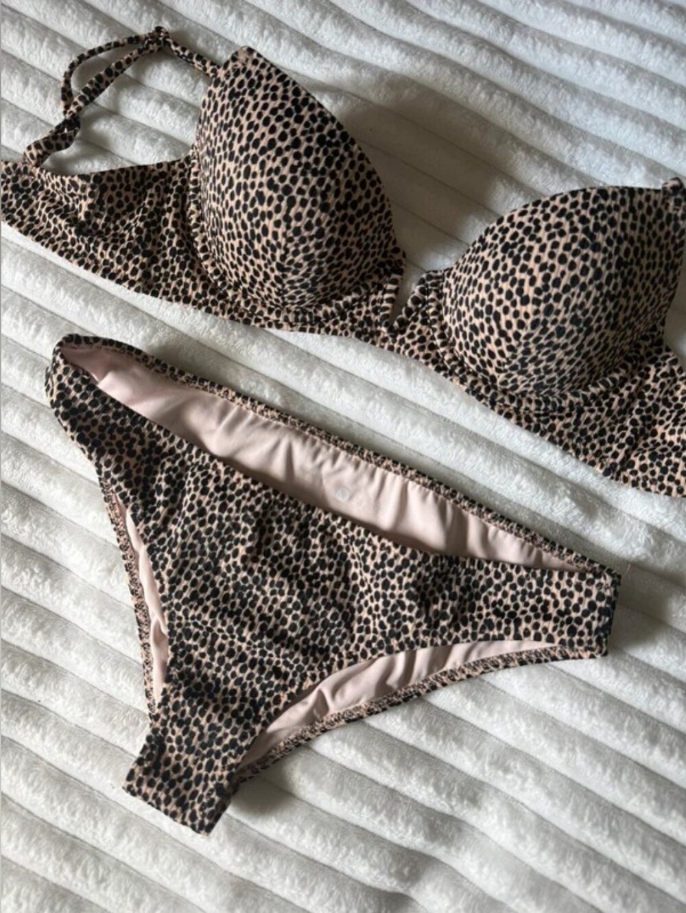 Shade & Shore Leopard-Print Bikini - Beige and Black